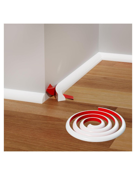 Moldura Flexible de Cuarto Redondo GCJUYA 99 cm Blanca