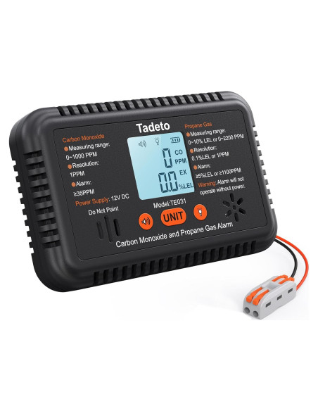 Alarma de Monóxido de Carbono y Gas Propano Tadeto TE031 12V