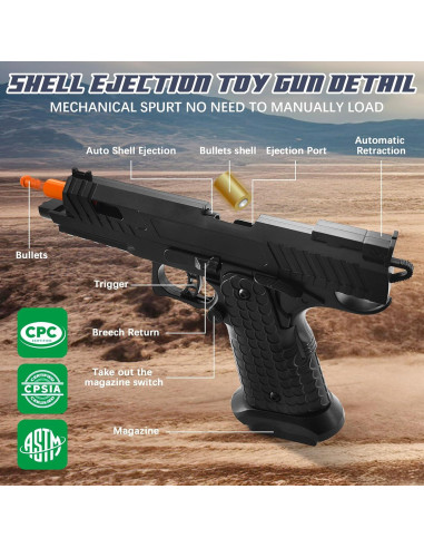 Pistola de Juguete Witcrety con 120 Balas Blandas y 2 Cargadores