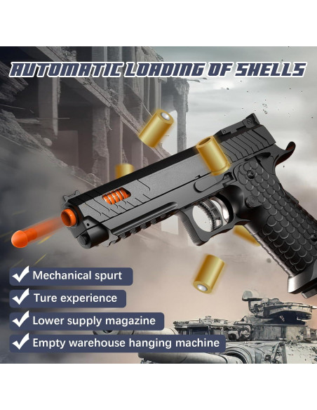 Pistola de Juguete Witcrety con 120 Balas Blandas y 2 Cargadores Pistola de Juguete Witcrety con 120 Balas Blandas y 2 Cargadores