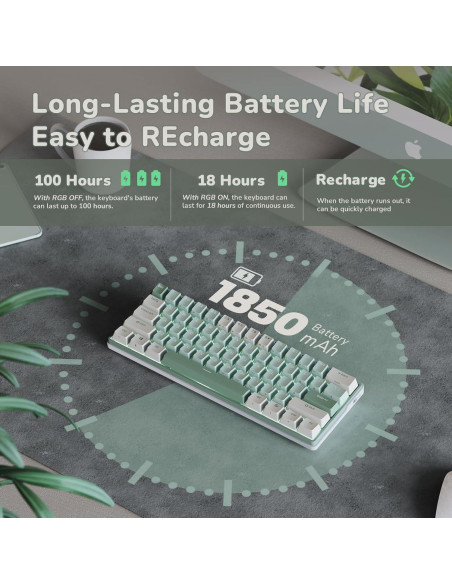 Teclado Gaming RK ROYAL KLUDGE RK61 Plus Inalámbrico RGB