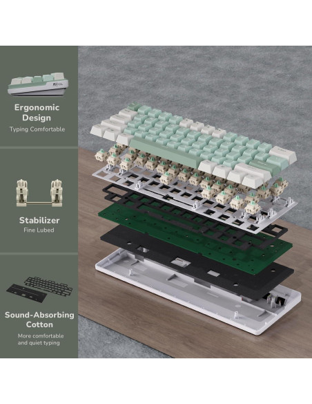 Teclado Gaming RK ROYAL KLUDGE RK61 Plus Inalámbrico RGB