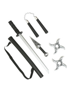 Kit de Accesorios de Ninja para Adultos - Espada, Daga y Nunchakus