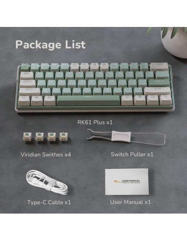 Teclado Gaming RK ROYAL KLUDGE RK61 Plus Inalámbrico RGB