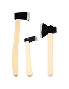 Set de 3 Hachas en Miniatura 1/12 Jizlan para Casa de Muñecas