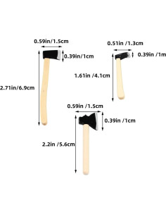 Set de 3 Hachas en Miniatura 1/12 Jizlan para Casa de Muñecas 2