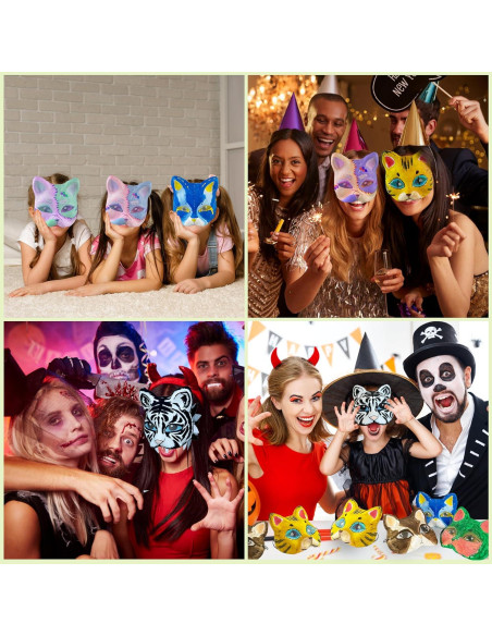 5 Máscaras de Gato Therian Liokoon - Base Plástica para DIY