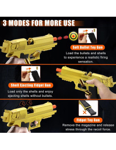 Pistola de Juguete Automática BlingCnsy con Balas Suaves 22.4cm 2