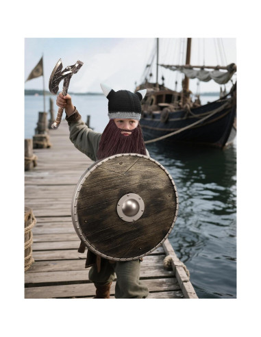 Disfraz de Vikingo para Niños HZXH con Casco, Escudo y Hacha