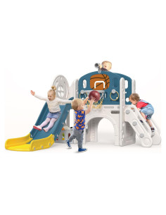 Tobogán 9 en 1 BIERUM para Niños 1-3 Años con Baloncesto