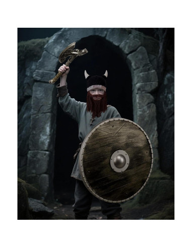 Disfraz de Vikingo para Niños HZXH con Casco, Escudo y Hacha