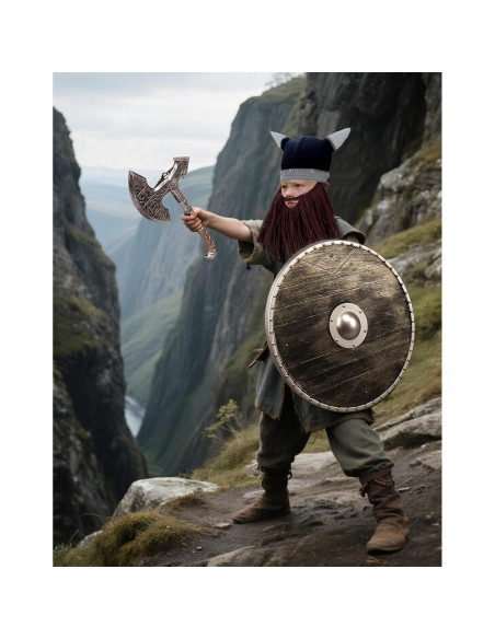 Disfraz de Vikingo para Niños HZXH con Casco, Escudo y Hacha