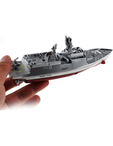 Barco de Control Remoto Militar Tipmant RC Plata 15.5 cm