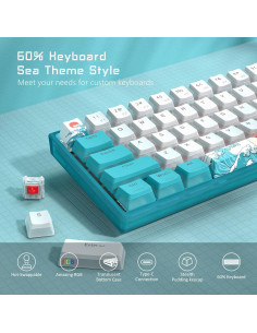 Teclado Mecánico Womier WK61 RGB 60% Hot-Swappable Azul 2