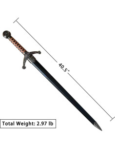 Espada Medieval Celta COSWOR 102.87 cm con Funda para Cosplay 2