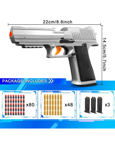 Pistola de Juguete LBDREXZ con Balas Suaves y Cargadores