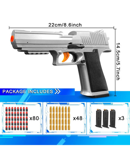 Pistola de Juguete LBDREXZ con Balas Suaves y Cargadores