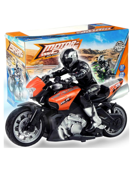 Motocicleta RC Liberty Imports 1:10 Naranja Acrobacias 360 Motocicleta RC Liberty Imports 1:10 Naranja Acrobacias 360
