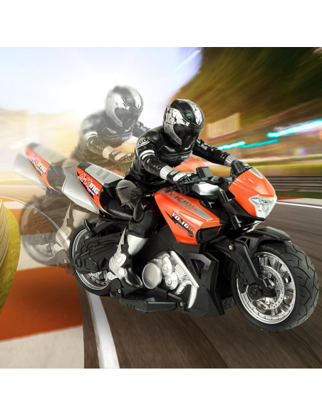 Motocicleta RC Liberty Imports 1:10 Naranja Acrobacias 360 Motocicleta RC Liberty Imports 1:10 Naranja Acrobacias 360