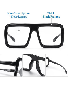 Gafas de sol cuadradas grandes ERDOGLY con lentes claros 2