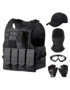 Conjunto Táctico de Airsoft Ouraqto con Chaleco, Gafas y Guantes