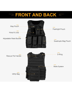 Conjunto Táctico de Airsoft Ouraqto con Chaleco, Gafas y Guantes 2