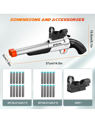 Escopeta de Juguete Shushuzz Doble Cañón con Mira 37 cm