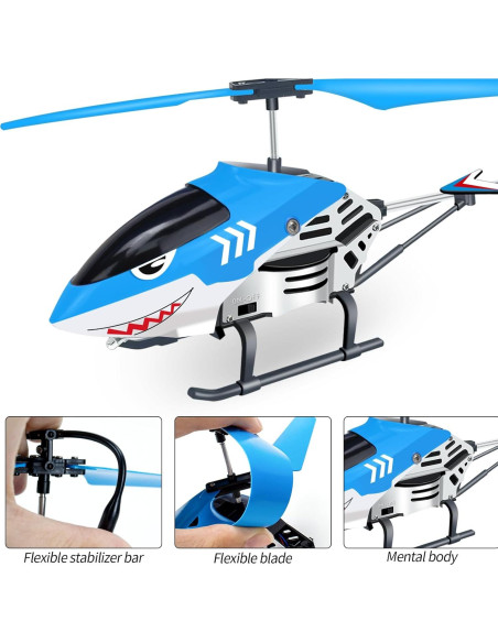 Helicóptero RC Tiburón YongnKids 3.5 Canales LED 198g