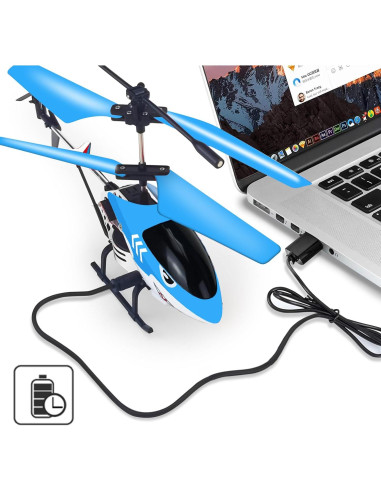 Helicóptero RC Tiburón YongnKids 3.5 Canales LED 198g