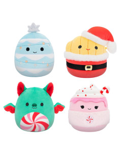 Squishmallows 4-Pack Holiday 5" Ethel, Floyd, Keiko, Ricardo