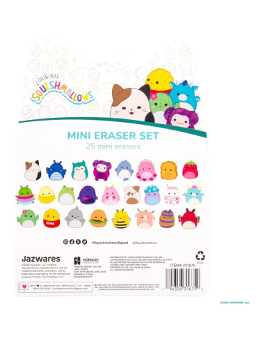 Conjunto de 25 Borradores Mini Squishmallows Originales