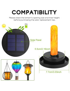 Tapa de Reemplazo Solar GOESWELL 3 pulgadas para Linterna 2