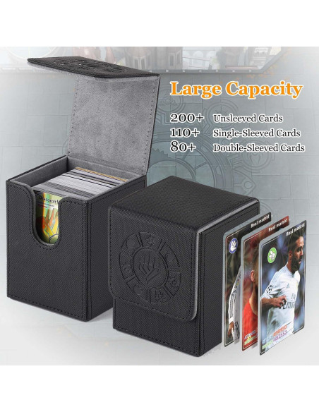 Caja de Barajas Arkeiliy para 200+ Cartas - Negro