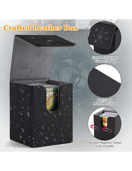 Caja de Barajas Arkeiliy para 200+ Cartas - Negro