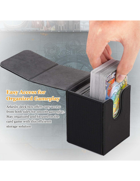 Caja de Barajas Arkeiliy para 200+ Cartas - Negro