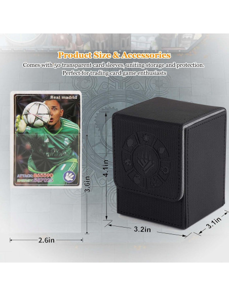 Caja de Barajas Arkeiliy para 200+ Cartas - Negro