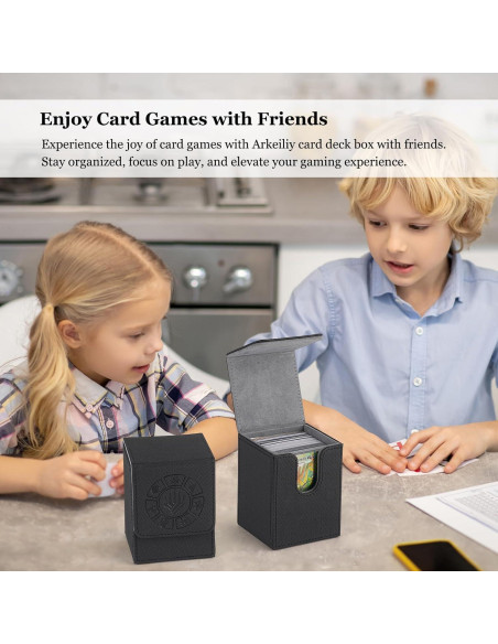 Caja de Barajas Arkeiliy para 200+ Cartas - Negro