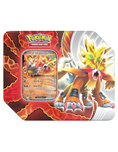 Lata de TCG Pokémon Destinos Paradoja con 5 Paquetes