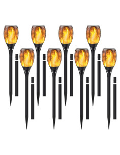 Luz de antorcha solar Permande 8 paquetes con llama danzante