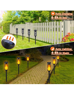 Antorchas Solares LiupTiuo 6Pcs para Jardín Impermeables 2