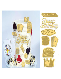 Toppers de Pastel de Casino Lvbeybc - 10 PCS Decoración Cumpleaños