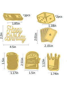 Toppers de Pastel de Casino Lvbeybc - 10 PCS Decoración Cumpleaños 2