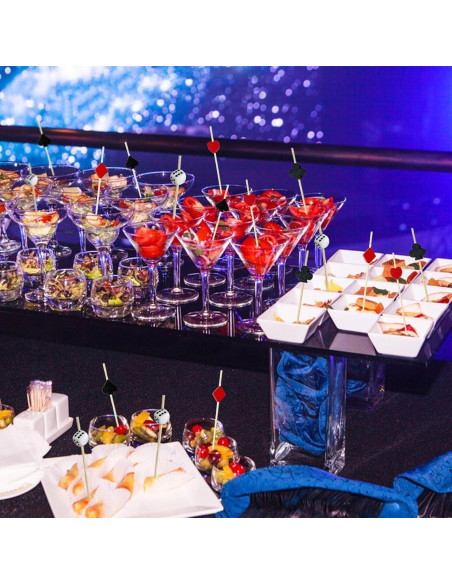 200 Palillos de Cóctel Temática Casino Augoog 12 cm Decorativos