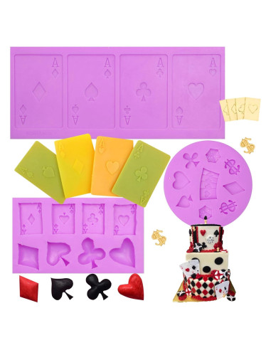 Moldes de Silicona Infovox para Fondant de Casino 3 Piezas