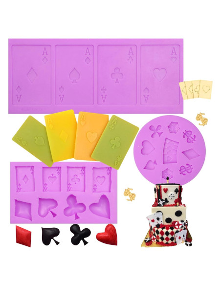 Moldes de Silicona Infovox para Fondant de Casino 3 Piezas