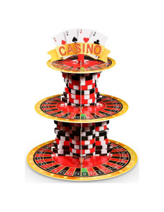Soporte para Cupcakes de Casino 3 Niveles Tanlade 39 cm