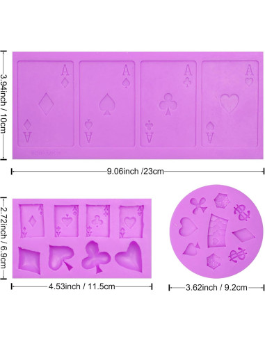 Moldes de Silicona Infovox para Fondant de Casino 3 Piezas