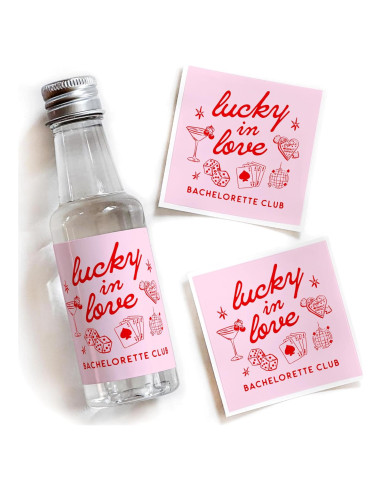 Etiquetas de Botellas de Licor Mini Suerte en el Amor - 16 Pzas
