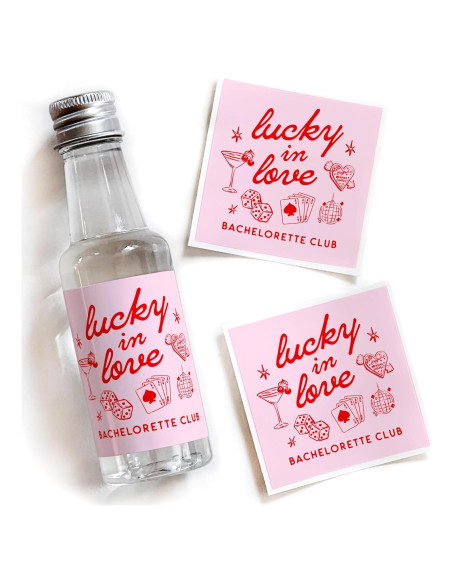 Etiquetas de Botellas de Licor Mini Suerte en el Amor - 16 Pzas