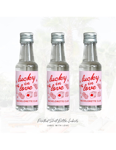 Etiquetas de Botellas de Licor Mini Suerte en el Amor - 16 Pzas